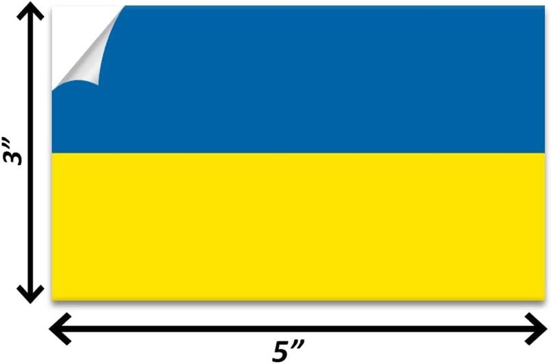 IGNIXIA Ukraine Flag Sticker 3x5 Inches (Pack of 10) Ukrainian Flag Decals for Car Waterproof Ukraine Decals Bumper Stickers - Image 2